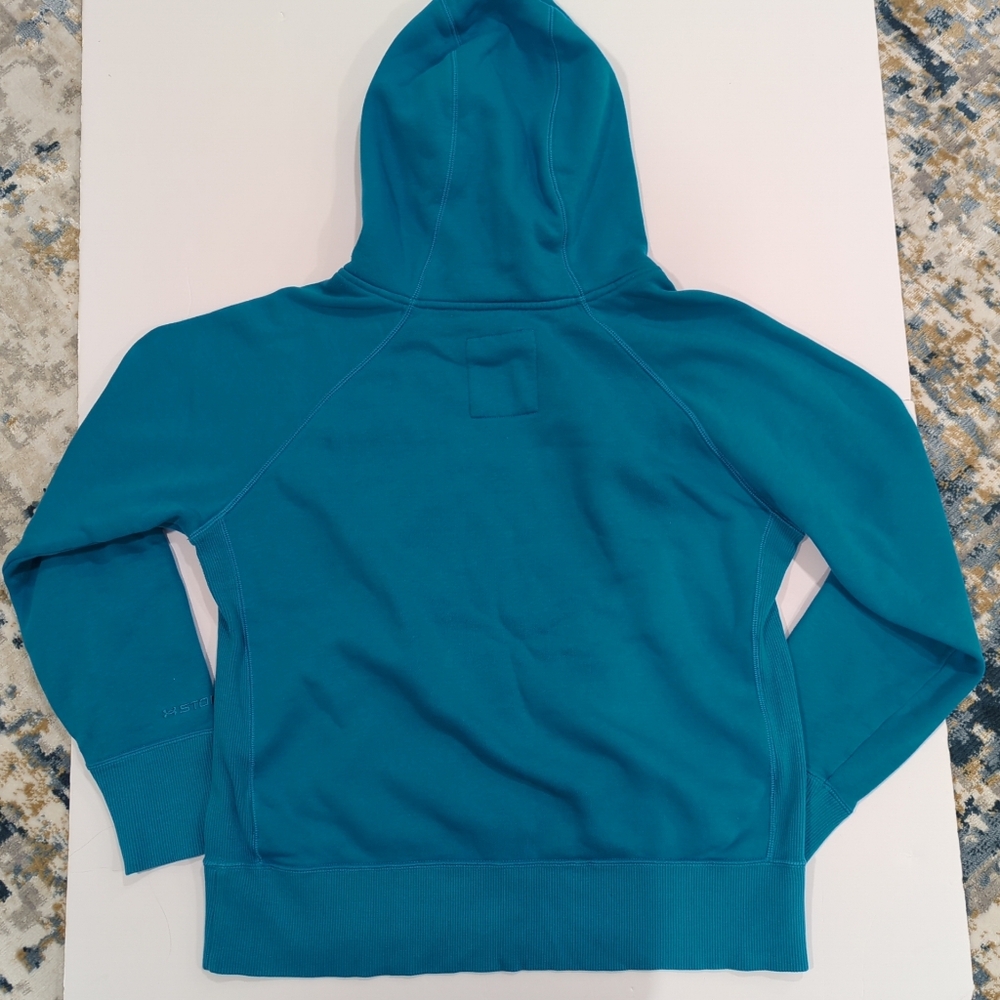 Under Armour Storm Cold Gear Teal Blue Hoodie with Green Accents Women's Medium - Picture 3 of 13